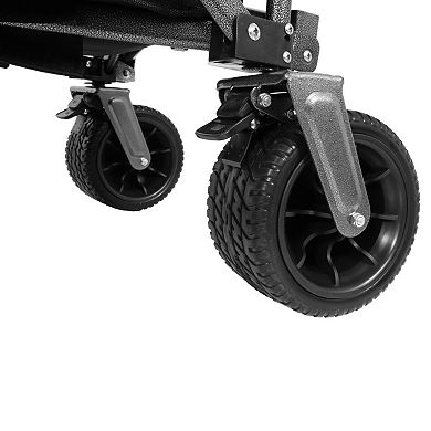 300L Collapsible Wagon 49 Extra Long 7x4 Wheels 400LBS Garden Sports Camping