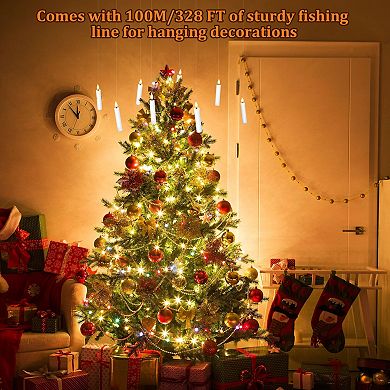 24Pcs LED Flameless Taper Candles Light Set with Clip-on Christmas Tree Design