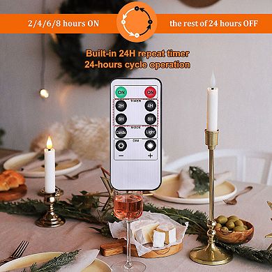 24Pcs LED Flameless Taper Candles Light Set with Clip-on Christmas Tree Design