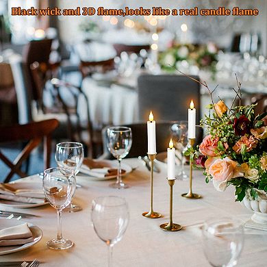 24Pcs LED Flameless Taper Candles Light Set with Clip-on Christmas Tree Design