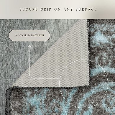 Great Ambitions Vintage Medallion Washable Rugs for Kitchen, Bathroom, Entryway