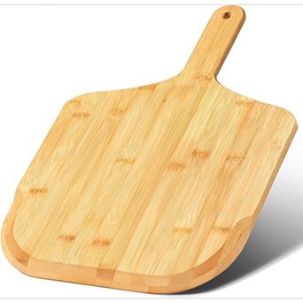 Great Ambitions 12-inch Wooden Pizza Peel & Serving Board, Oven Baking & Cutting