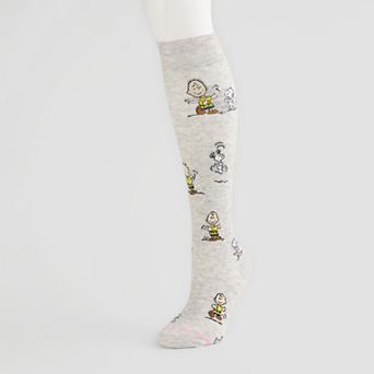 Women's Dr. Motion Peanuts Snoopy & Charlie Brown Dancing Vibes Compression Knee High Socks