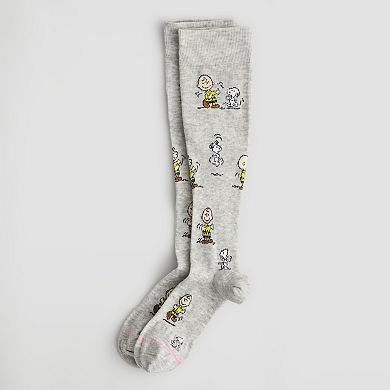Women's Dr. Motion Peanuts Snoopy & Charlie Brown Dancing Vibes Compression Knee High Socks