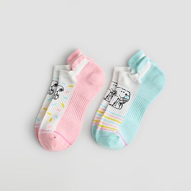 Women's Dr. Motion 4-Pack Peanuts Snoopy Ice Cream Compression No-Show Ankle Socks