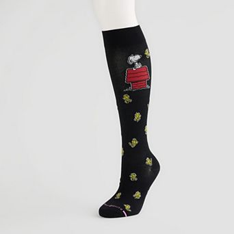 Women's Dr. Motion Peanuts Snoopy Doghouse Compression Knee High Socks