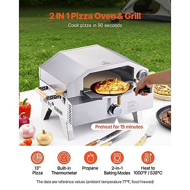 Portable 2-in-1 Pizza Oven and BBQ for Backyard, Patio, or Outdoor Cooking