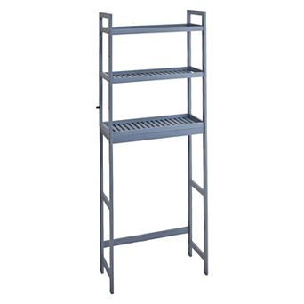 Over-the-Toilet Bathroom Storage Rack with 3 Shelves and Hanging Hooks