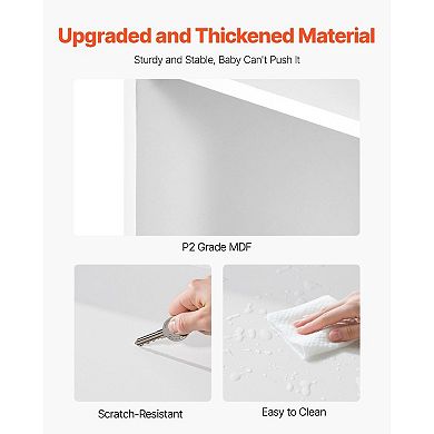 Storage Organizer with Slanted Bins, Cabinet, and Open Shelves