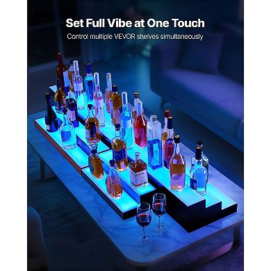 Three-Tier Wine Display Rack with Color LED and Remote Control