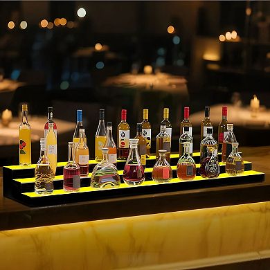 Three-Tier Wine Display Rack with Color LED and Remote Control