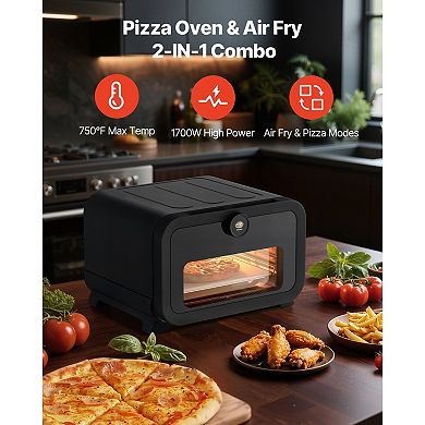 Electric Pizza Oven for Quick Crispy Pizza, Wings, and Snacks