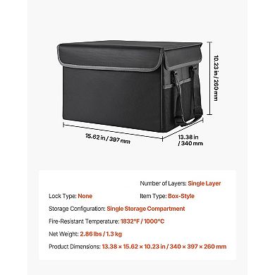 Portable Fireproof Storage Box for Documents, Electronics, and Valuables