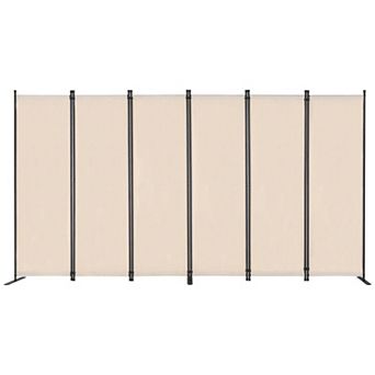 Room Divider 6 Panels Foldable Privacy Screen with Iron Frame for Home Use