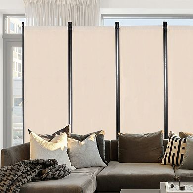Room Divider 6 Panels Foldable Privacy Screen with Iron Frame for Home Use