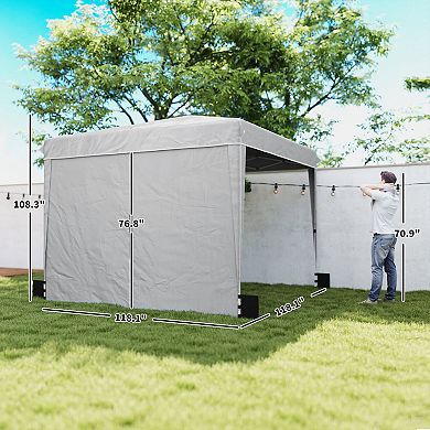 Outsunny 10 x 10 ft Pop Up Canopy Tent with Sides, UPF50+ Instant Canopy