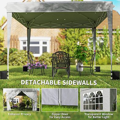 Outsunny 10 x 10 ft Pop Up Canopy Tent with Sides, UPF50+ Instant Canopy