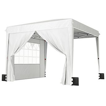 Outsunny 10 x 10 ft Pop Up Canopy Tent with Sides, UPF50+ Instant Canopy
