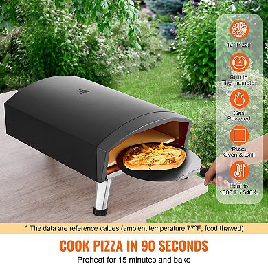 Portable Gas Pizza Oven for Backyard and Camping, Fast Preheat