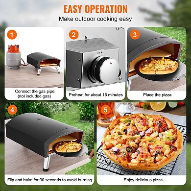 Portable Gas Pizza Oven for Backyard and Camping, Fast Preheat