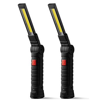 Rechargeable LED Work Light with 5 Modes and 360° Adjustable Beam - 2 Pack