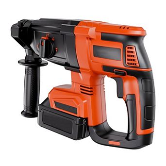 Rotary Hammer Drill Kit with Battery, Charger, Drill Bits, and Carrying Case