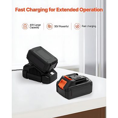 Rotary Hammer Drill Kit with Battery, Charger, Drill Bits, and Carrying Case