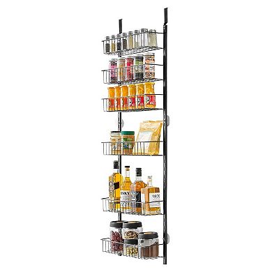 Multipurpose Over-the-Door Rack with Small and Large Baskets for Extra Storage