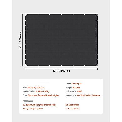 UV Blocking Shade Cloth Outdoor Screen for Patios and Gardens