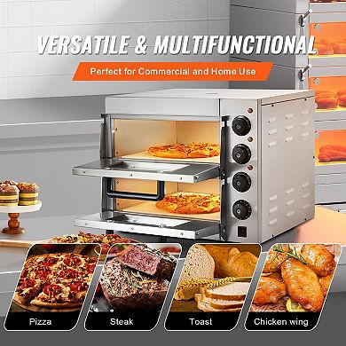 Large Electric Pizza Oven for Home Kitchens, Top and Bottom Heating