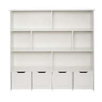 Multi-Compartment Storage Organizer with Sliding Drawers and Adjustable Shelves