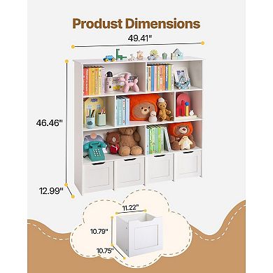 Multi-Compartment Storage Organizer with Sliding Drawers and Adjustable Shelves