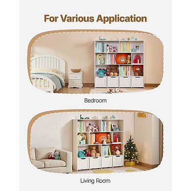Multi-Compartment Storage Organizer with Sliding Drawers and Adjustable Shelves