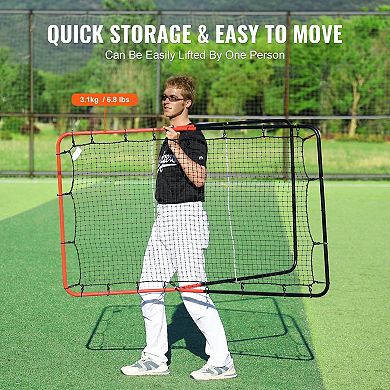 Multi-Zone Baseball Rebounder Net for Solo Practice, Throwing and Ground Ball Drills