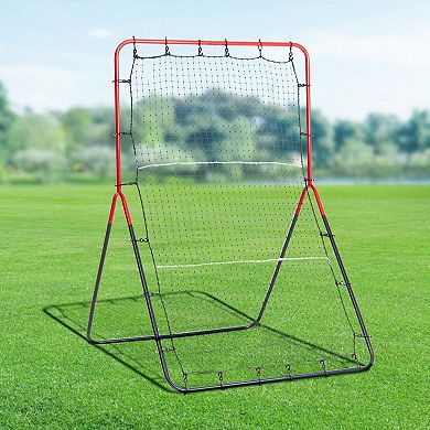 Multi-Zone Baseball Rebounder Net for Solo Practice, Throwing and Ground Ball Drills