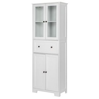 Multi-Room Tall Cabinet with 4 Doors, Drawer, and Large Storage Space