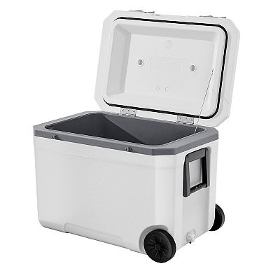 Portable 45QT Cooler with Wheels for Picnics, Travel, and Group Outings