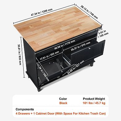 Multi-Functional Kitchen Island for Home, Apartment, or Coffee Bar Use