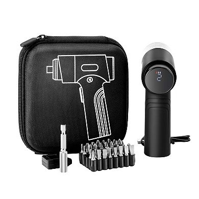 Cordless Electric Screwdriver with 32 Magnetic Bits and LED Work Light