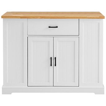 Kitchen Island with Drawers, Cabinets, Adjustable Shelves, and Drop Leaf