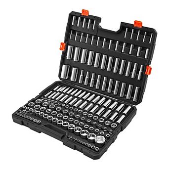 CR-V Alloy Steel Socket and Ratchet Set Chrome Finish Automotive Tool Kit