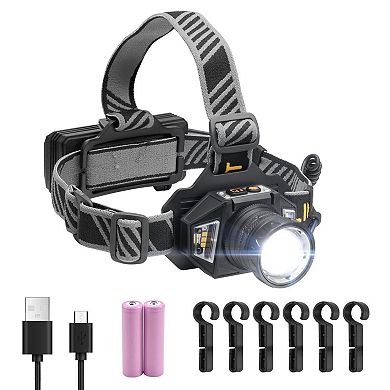 LED Headlamp Rechargeable with 16 Light Modes for Camping and Repairs