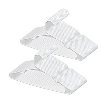 Slim Non-Slip Plastic Hangers with Grooves for Shirts, T-Shirts, and Pants