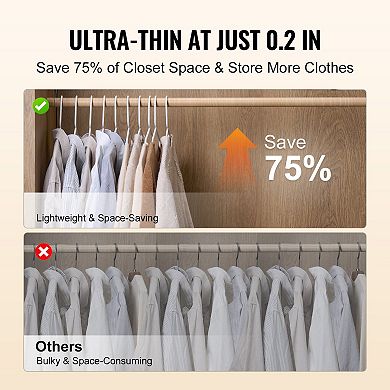 Slim Non-Slip Plastic Hangers with Grooves for Shirts, T-Shirts, and Pants
