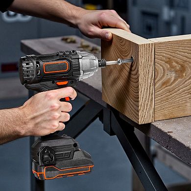 Cordless Impact Driver with LED Light, Forward/Reverse, and Multiple Bits