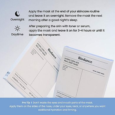 Hydro Cera-nol Real Deep Mask - 4 pack for Dryness Relief & Redness Soothing