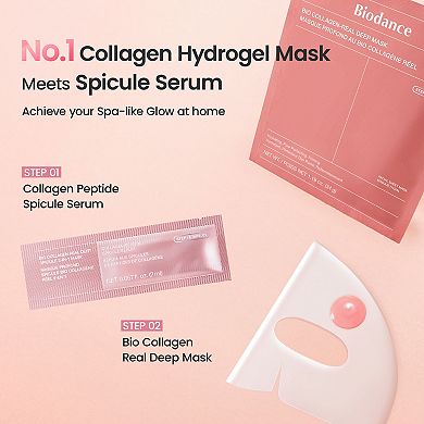 Biodance Bio Collagen Real Deep Spicule 2 Step Mask - 4 Pack for Glow & Pore Care