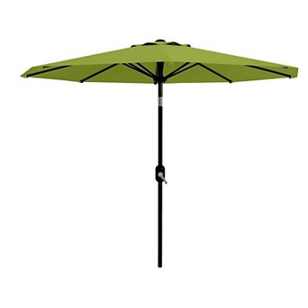 9 ft Outdoor Patio Umbrella 8 Sturdy Ribs Outdoor Table Umbrella w/Crank Lift & Push Button Tilt