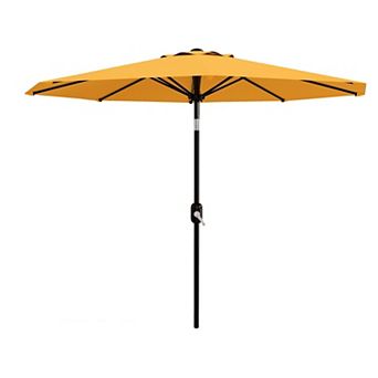 9 ft Outdoor Patio Umbrella 8 Sturdy Ribs Outdoor Table Umbrella w/Crank Lift & Push Button Tilt