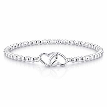 Beaded intertwined Heart Bracelet